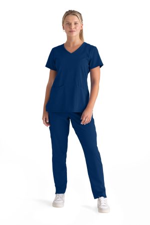 Grey's Anatomy Spandex-Stretch Serena Top in Indigo