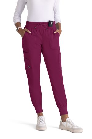 Grey's Anatomy Spandex-Stretch Carly Jogger in Wine