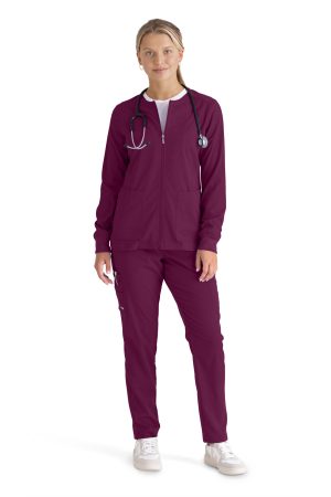 Grey's Anatomy Spandex-Stretch Gianna Warmup in Wine