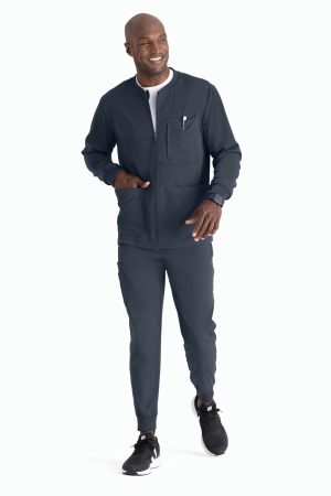 Grey's Anatomy Spandex-Stretch React Warmup Scrub Jacket in Steel