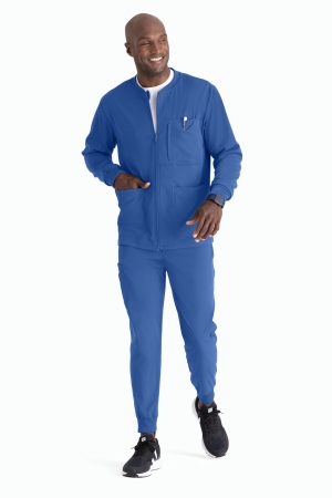 Grey's Anatomy Spandex-Stretch React Warmup Scrub Jacket in New Royal