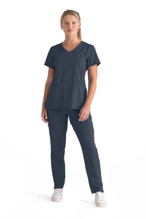 Grey's Anatomy Spandex-Stretch Serena Top in Steel