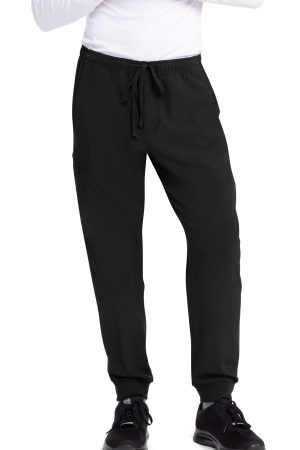Men's Jogger Scrub Pants with Cargo Pocket in Black