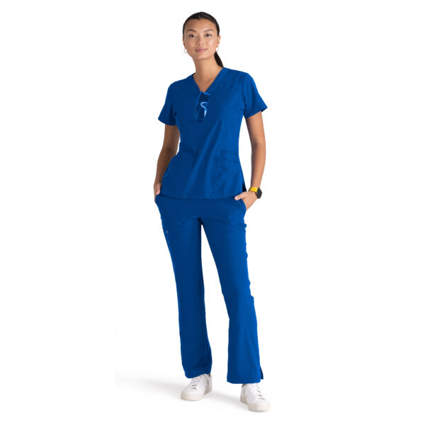 Women's Anti-Static V-Neck Scrub Top in Cobalt