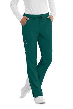 Men's Cargo Scrub Pant with Drawstring Elastic Waistband in Hunter Green