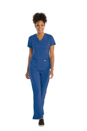 Grey's Anatomy Classic Riley Top - 3 Pocket V-Neck Scrub Top in New Royal