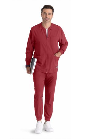 Men's Warm-Up Zip Jacket in True Red