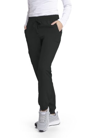 Women's Mid Rise Jogger Scrub Pants in Black