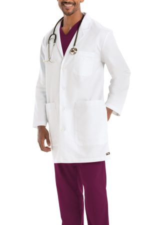 Grey's Anatomy Classic Noah Lab Coat - 5 Pocket Men's Lab Coat in White