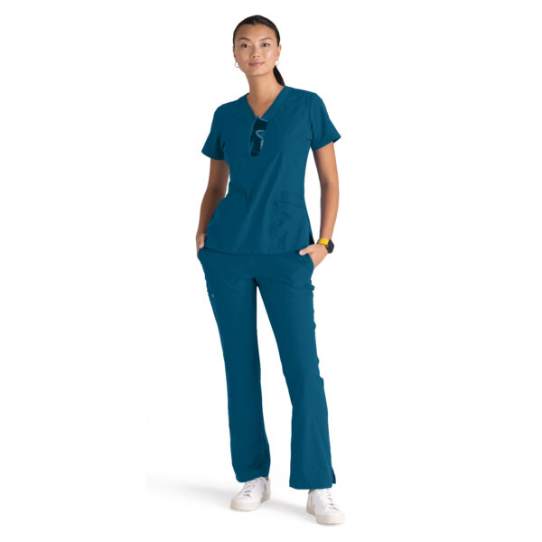 Women's Anti-Static V-Neck Scrub Top in Bahama