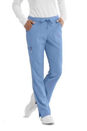 Men's Cargo Scrub Pant with Drawstring Elastic Waistband in Ciel Blue