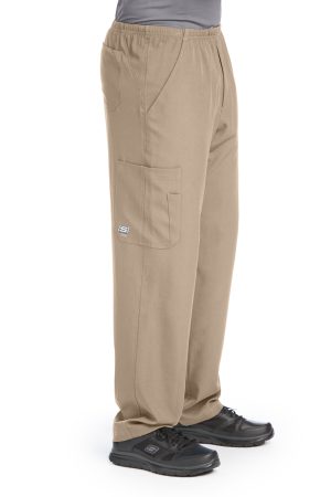 Men's Cargo Scrub Pant with Drawstring Elastic Waistband in New Khaki