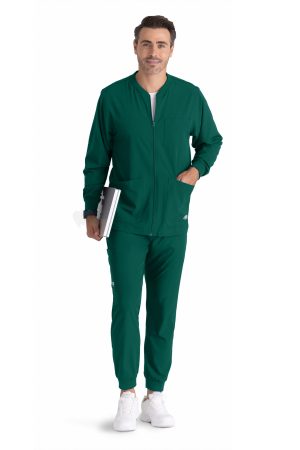 Men's Warm-Up Zip Jacket in Hunter Green