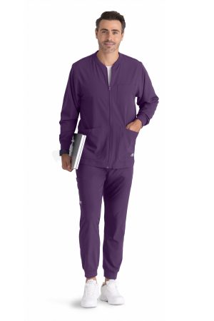 Men's Warm-Up Zip Jacket in Eggplant