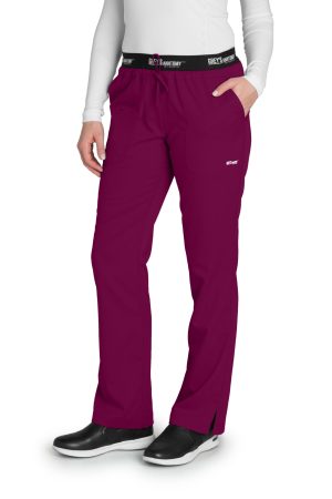 Grey's Anatomy Classic Aubrey Pant - 3 Pocket Scrub Pants in Wine