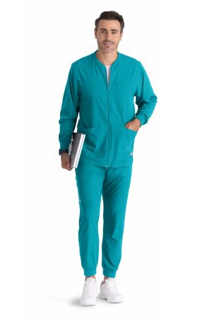 Men's Warm-Up Zip Jacket in Teal