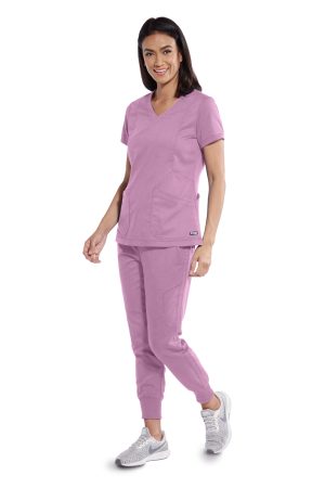 Grey's Anatomy Classic Kira Top 
 Women's V-Neck Scrub Top in Orchid Bouquet