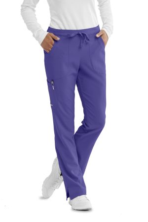 Men's Cargo Scrub Pant with Drawstring Elastic Waistband in New Grape