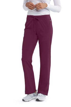 Barco One Stride Pant - 5 Pocket Mid-Rise Women's Scrub Pants in Wine