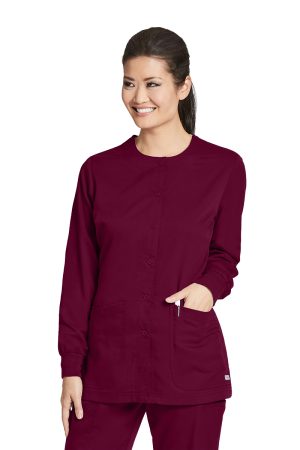Grey's Anatomy Classic Jamie Warm Up - 2 Pocket Warm Up Jacket in Wine