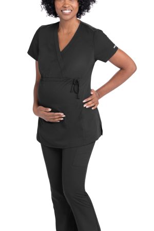 Grey's Anatomy Classic Lilah Scrub Top | Women's Maternity in Black
