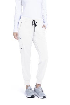 Grey's Anatomy Spandex Stretch Eden Jogger - 5 Pocket Scrubs in White