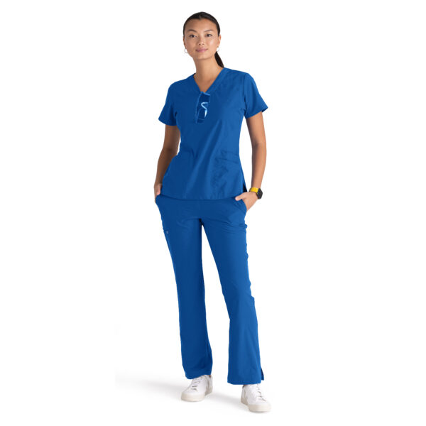 Women's Anti-Static V-Neck Scrub Top in New Royal