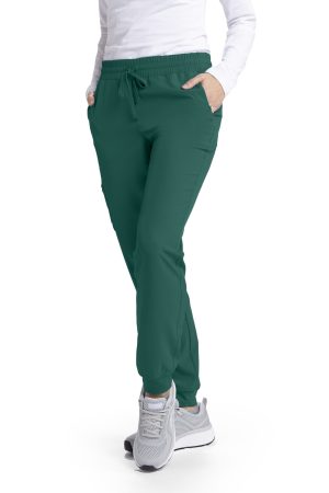 Women's Mid Rise Jogger Scrub Pants in Hunter Green