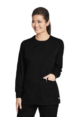 Grey's Anatomy Classic Jamie Warm Up - 2 Pocket Warm Up Jacket in Black