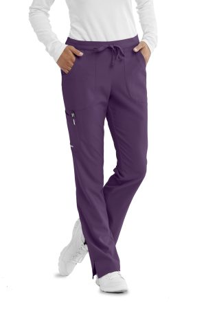 Men's Cargo Scrub Pant with Drawstring Elastic Waistband in Eggplant