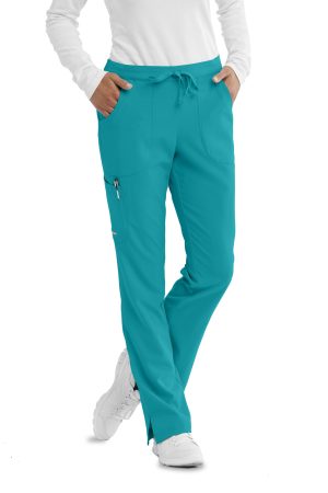 Men's Cargo Scrub Pant with Drawstring Elastic Waistband in Teal