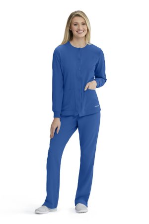 Women's Warm-Up Scrub Jacket With Eco-Friendly Stretch Fabric in New Royal