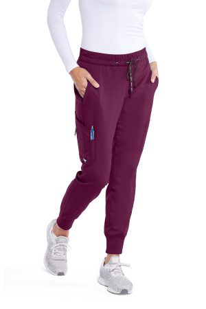 Grey's Anatomy Classic Kira Pant - 5 Pocket Scrub Pants in Wine