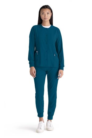 Women's Warm-Up Scrub Jacket with 4-Way Stretch in Bahama