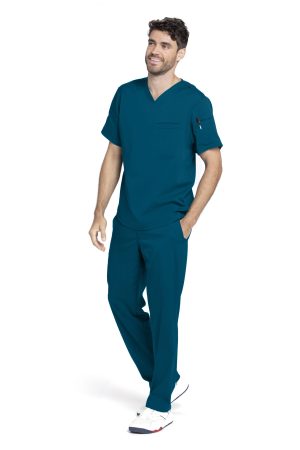 Grey's Anatomy Spandex Stretch Wesley Top - 3 Pocket Men's Scrub Top in Bahama