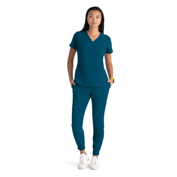 Barco One Racer Top - 4 Pocket V-Neck Breathable Scrub Top in Bahama