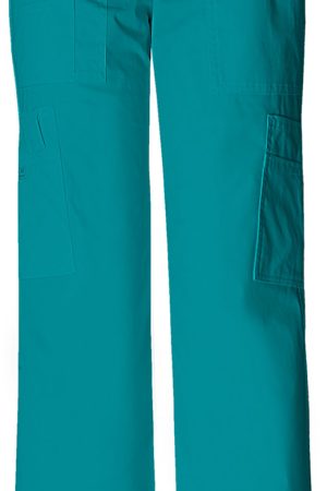 Mid Rise Pull-On Cargo Pant in Teal Blue