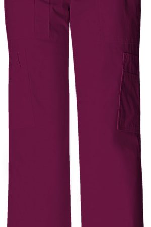 Mid Rise Pull-On Cargo Pant in Wine