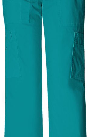 Mid Rise Pull-On Cargo Pant in Teal Blue