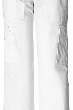 Mid Rise Pull-On Cargo Pant in White