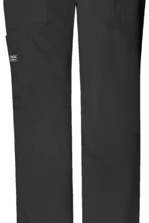 Mid Rise Drawstring Cargo Pant in Black