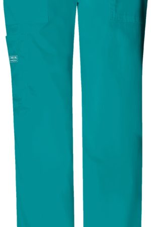 Mid Rise Drawstring Cargo Pant in Teal Blue