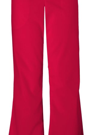 Natural Rise Flare Leg Drawstring Pant in Red