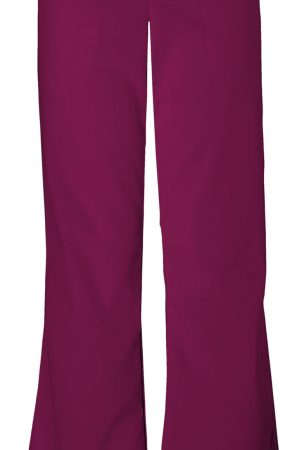 Natural Rise Flare Leg Drawstring Pant in Wine