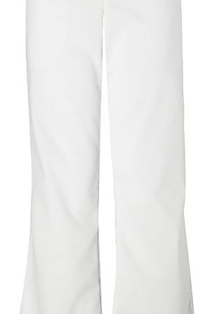 Natural Rise Flare Leg Drawstring Pant in White
