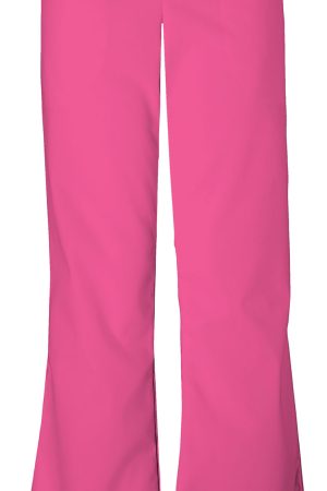 Natural Rise Flare Leg Drawstring Pant in Shocking Pink