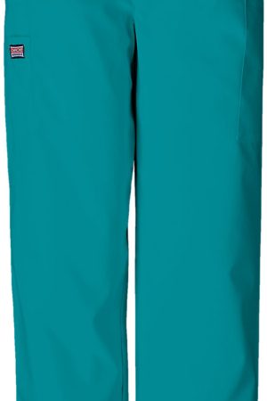 Natural Rise Tapered Pull-On Cargo Pant in Teal Blue