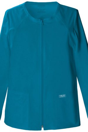 Zip Front Jacket in Caribbean Blue