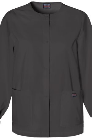 Snap Front Warm-Up Jacket in Black