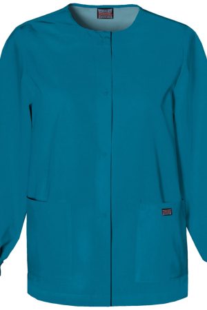Snap Front Warm-Up Jacket in Caribbean Blue